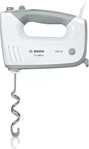 [Bosch] ErgoMixx MFQ36440 Hand Stirrer, 2 Whisks, 2 Stainless Steel Dough Hooks, Purée Stick, Cup, Dishwasher Safe, 5 Levels Plus Turbo Level, 450 W, White