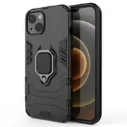 For iPhone 13 Case,Shockproof Armour Cover,Magnetic Ring Holder,Black
