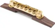 Golden Age Tune-o-matic Bridge For Archtop Guitar, Gold Hardware on Indian...