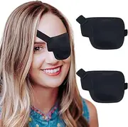 Eye Patches for Adults and Kids, 2 Pcs 3D Eye Patch Black Adjustable Medical Eyepatch for Lazy Eye Amblyopia Strabismus and After Surgery (Left Eye)