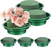 SUPVOX 6pcs Small Round Dish of Arranging Clay Round Mud for Floral Base Mud Base Florist Foam Block Cage Artificial Holder Wet Floral Foam Green Pp