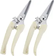 Straight Blade Garden Scissors - 2 Pack, Ultra Lightweight Hand Clippers, Sharp