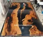Epoxy Table, dining, sofa, center table top Live Edge Walnut Table ,Custom Order