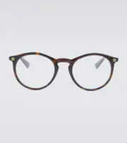 [Gucci] Gucci Round-frame acetate glasses One Size brown