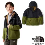 【THE NORTH FACE】童 輕量防水透氣連帽休閒外套.防風休閒夾克.機能性風衣/873S-PIB 橄綠黑