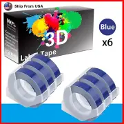 6PK Blue Rolls Label Tape 3D for Dymo Caption Maker (1741205) Label Makers