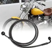 48.8" Total Length Dyna Softail Front Brake Line Hydraulic Hose Black Vinyl Steel Braided for 1996-2006 Some Dyna 16" bar, 2007-2019 Dyna 12" Bar, 2000-2015 Softail 12" Bar