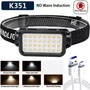 COB LED Headlamp Rechargeable Headlight Torch Work Light Bar Head Band Lamp NEW