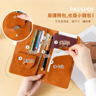 【出國旅遊】韓版大容量RFID防盜刷皮革護照夾(多功能護照包 護照套 證件夾 票卡夾 卡包 皮夾 隨身 旅遊)