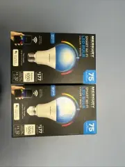 Merkury A21 Smart WIFI 11W LED Bulb Color + White 2 pack