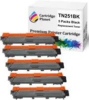 5-Pack Black Compatible Toner Cartridge for Brother TN-251BK TN251BK (2,500 Pages) for DCP9015CDW HL3150CDN HL3170CDW MFC9140CDN MFC9330CDW MFC9335CDW MFC9340CDW