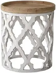 Side Table Round Side Table, Round Accent End Table, 19.6" x 22'' Round Nightstand Coffee Table, for Living Room, Bedroom, Balcony, Cafe,Office,Wedding Decor Rustic End Tables Living Room
