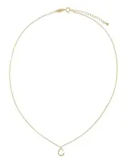 [Mocha] Elly Lou Timeless Initial C Necklace in Light Gold