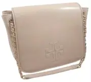 Tory Burch Charlie Patent Small Flap Shoulder Bag Light Oak NWT
