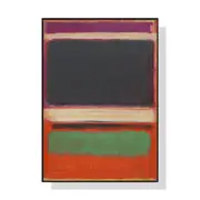 GGP Wall Art 70Cmx100Cm Black Orange Green By Mark Rothko Black Frame Canvas