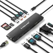 Lemorele USB C Docking Station Triple Monitor for Dell HP Surface Laptop, Thu...