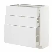 METOD / MAXIMERA base cabinet with 3 drawers, white/Stensund white, 80x37x80 cm