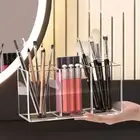 Transparent Desktop Storage Box Multi-grid Brush Holder Makeup Organizer Box