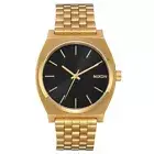 New Nixon A045-2042 Time Teller All Black Gold Sunray Unisex Watch 37mm A0452042