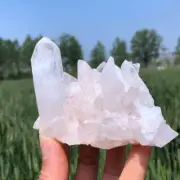 280g Natural Clear Quartz Cluster Quartz Crystal Point Specimen Reiki Decor