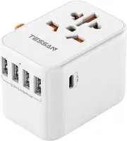 Universal Travel Plug Adapter 30W, TESSAN International Power Adaptor with 1 USB