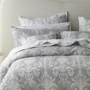 Bianca Olivia Grey Coverlet w/ 2 Pillowcases Set