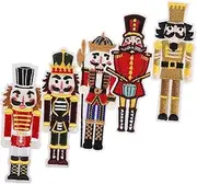 Tofficu 5Pcs Nutcracker Soldier Iron Patches for DIY Clothing Repair Multi Function Embroidered Decorative Cloth Patches for Coats Hats Bags and More