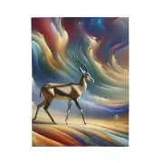 Velveteen Plush Blanket Surreal Antelope in Dreamscape