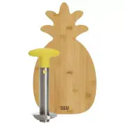 Tasty Pineapple Slicer and Bamboo Board Set, Cores and Slices Pineapples, Set...