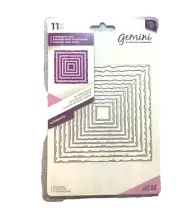 Gemini Papercraft Die 11 Pc Torn Edge Square - New