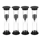 1 Minute Sand Timer, 4Pcs Small Sandy Clock, Count Down Sand Glass Black