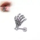 16G Surgical Steel Skull Devil Hand Labret Skeleton Lip Monroe Stud Piercing