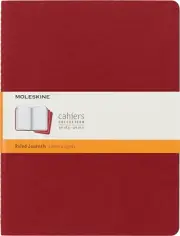 S31076 Cahier Notebook- Set of 3- Ruled- Extra Large- Red, (CH121)