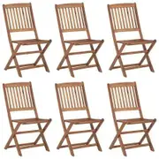 Folding Outdoor Chairs 6 pcs Solid Acacia Wood