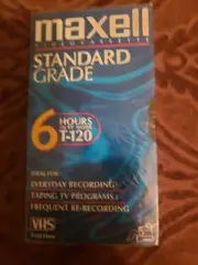 Maxell T-120 VHS, VCR Tape, 6hrs, Standard Grade, NIP