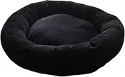 B Baosity Cat Bed Pet Cat Nest Autumn Winter Indoor Washable Soft Dog Cushion, Donut Bed for Kitten, Rabbit Pomeranian Poodle Puppy, Black S