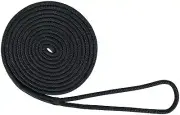 Boat Dock Line 3/4" x 35' Black Double Braid Nylon Mooring Marine Rope New