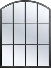 Cooper & Co. Homewares Marais Arch Top Iron Indoor Outdoor Mirror, Black