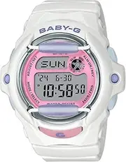 [Casio] Baby G BG169PB-7D Digital White Strap Women's Watch, White/Pink, 45.9 × 42.6 × 16.4 mm