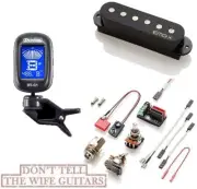 EMG SAVX BLACK ACTIVE SINGLE COIL STRAT GUITAR PICKUP POTS & WIRING ( TUNER )