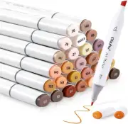 Ohuhu 36 Colors Skin Tone Color Brush with Blender Alcohol illustration Marker