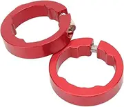 2Pcs Grips Clamping Rings - Stylish Aluminum Alloy Lock On Clamps for 22.2mm Handlebar, Accessories (Red)