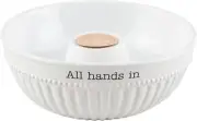 Mud Pie Serving Bowl, 11" dia x 4.5", WHITE