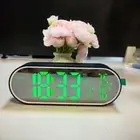 TEMP Date Week LED Mirror Clock 2 Night Mode Alarm Clock Simple Digital Clock