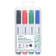 J.Burrows Antimicrobial Whiteboard Markers Bullet 4 Pack