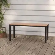 Garden Bench 110 cm Steel and WPC Brown and Black Patio Seating