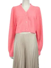 Pink Wool Knitted Cardigan