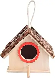 SEWOART Wooden Bird Nest Outdoor Adornment Creative Hanging Nest for Home Garden Decor Small Random for Micro Landscape Photography Props Random Color