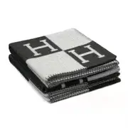 Newwool Cashmere Throw Plaid Blankets Pillow Sofa Bedding Shawl Xmas Gift Black