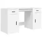 Wooden Office Desk Computer Work Study Home Drawers Cabinet Student Table White